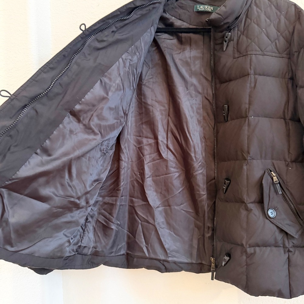 Lauren Ralph Lauren Womens Quilted Down Puffer Jacket Coat Sz XL Quiet Luxury - Picture 6 of 15